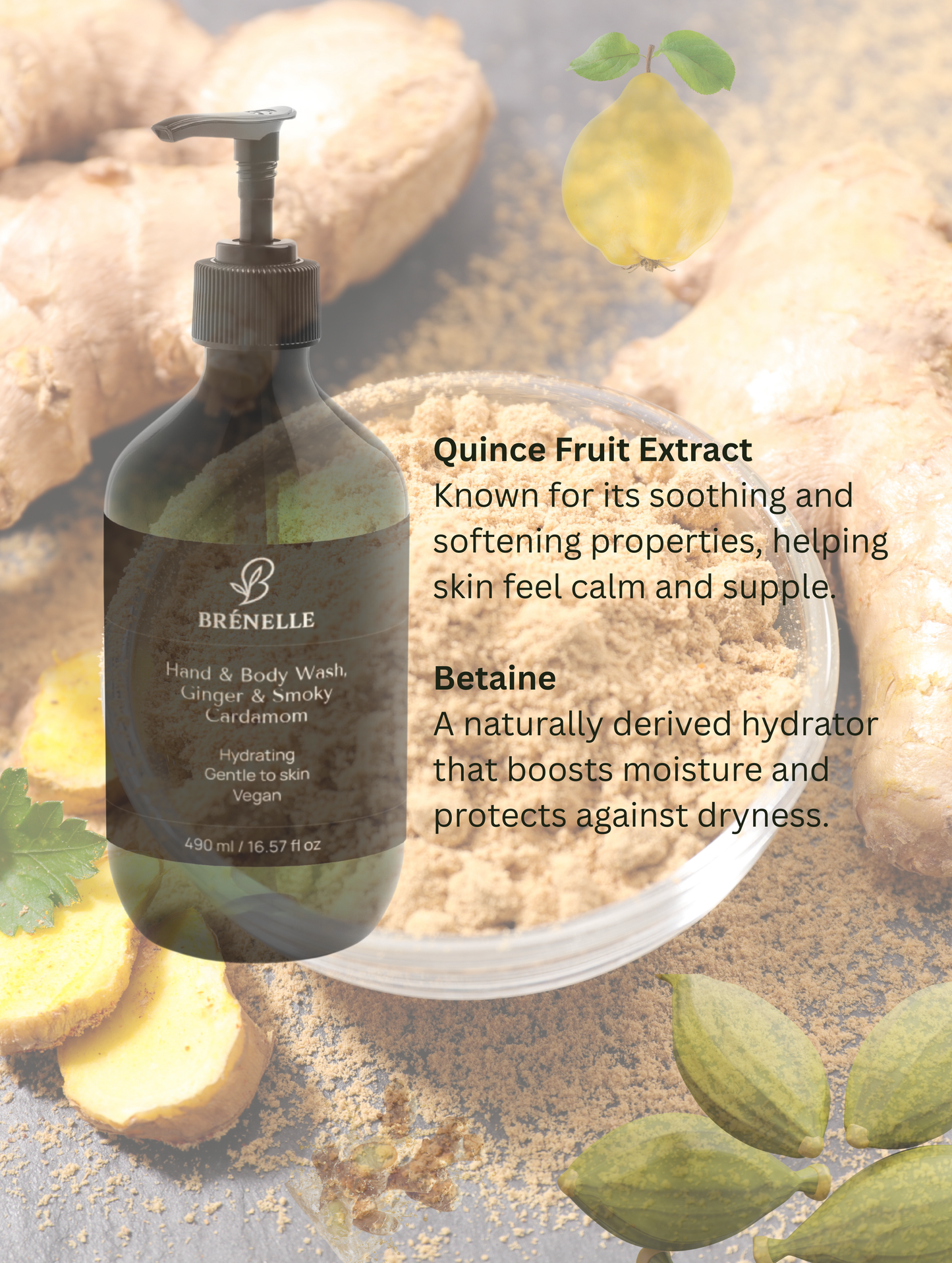 Hand & Body Wash, Ginger & Smoky Cardamom