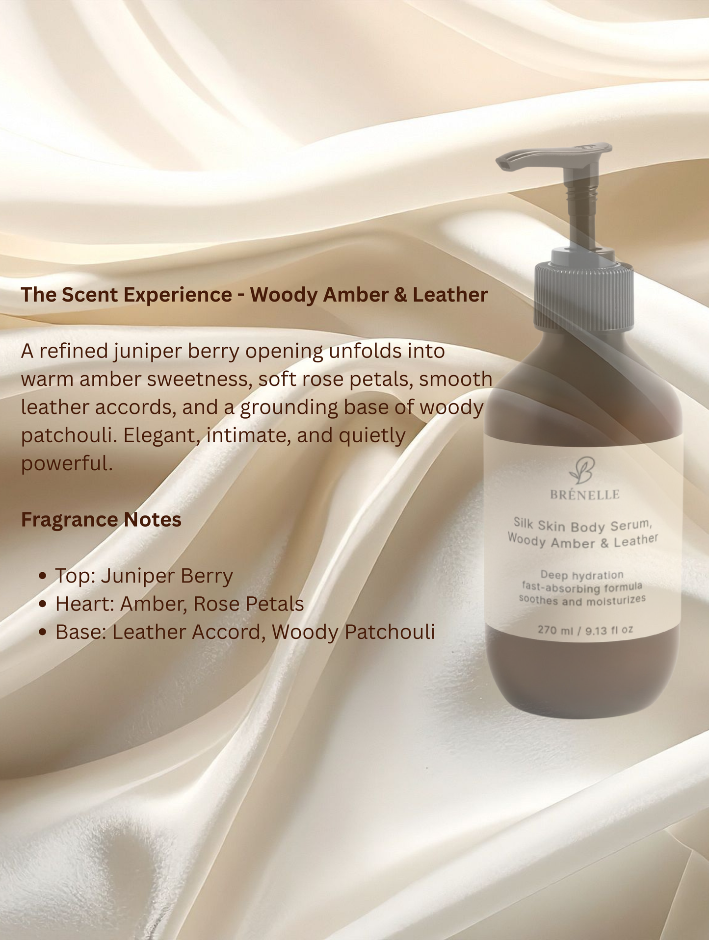 Silk Skin Body Serum, Woody Amber & Leather