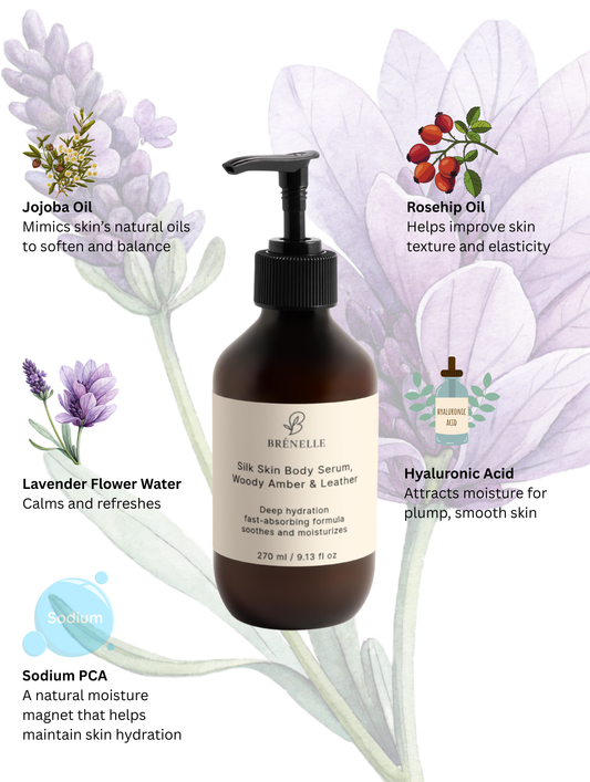 Silk Skin Body Serum, Woody Amber & Leather